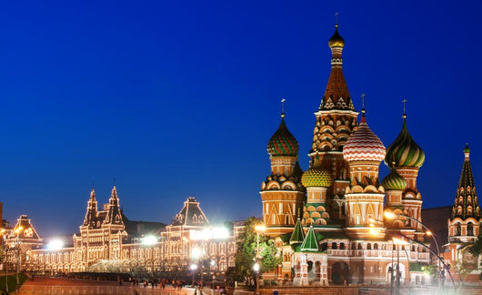 Night view of Red Square and Saint Basil s Cathedral in Moscow Wall Mural