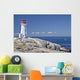 Peggy's Cove lighthouse, Nova Scotia, Canada. Wall Mural