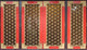 Traditional Chinese red wooden windows with golden grids. Wall Mural