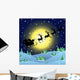 Winter Background with Santa Sledge Wall Mural
