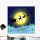 Winter Background with Santa Sledge Wall Mural