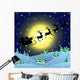 Winter Background with Santa Sledge Wall Mural