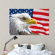 Bald eagle and flag symbols USA Wall Mural