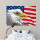 Bald eagle and flag symbols USA Wall Mural