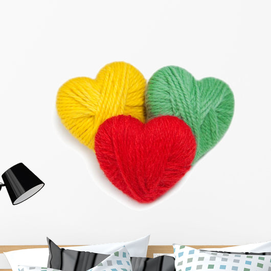 Wool Hearts Knitting Wall Decal