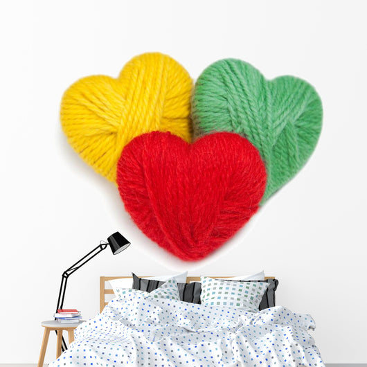 Wool Hearts Knitting Wall Decal