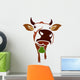 Brown cow on a white background - vector Wall Decal