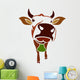 Brown cow on a white background - vector Wall Decal