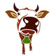 Brown cow on a white background - vector Wall Decal