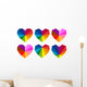 colorful rainbow hearts Wall Decal