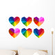 colorful rainbow hearts Wall Decal