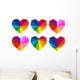 colorful rainbow hearts Wall Decal