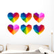colorful rainbow hearts Wall Decal