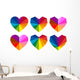 colorful rainbow hearts Wall Decal
