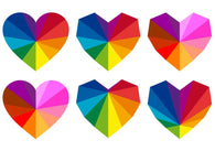 colorful rainbow hearts Wall Decal
