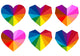 colorful rainbow hearts Wall Decal