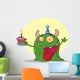 Happy Green Birthday Monster Wearing a Party Hat Wall Decal