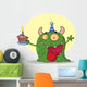 Happy Green Birthday Monster Wearing a Party Hat Wall Decal