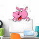 Hippo with Blank Sign