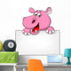 Hippo with Blank Sign