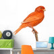 Red Canary Perched on a Branch Wall Decal