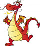 Happy Red Dragon Cartoon