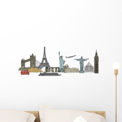 Colorized Travel shown on a wall