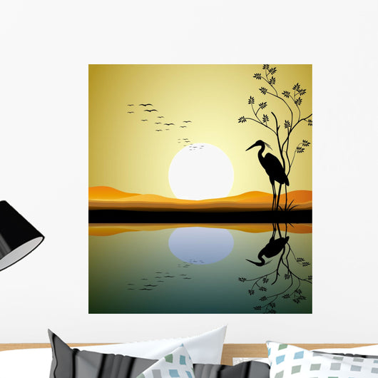 Heron Silhouette Lake