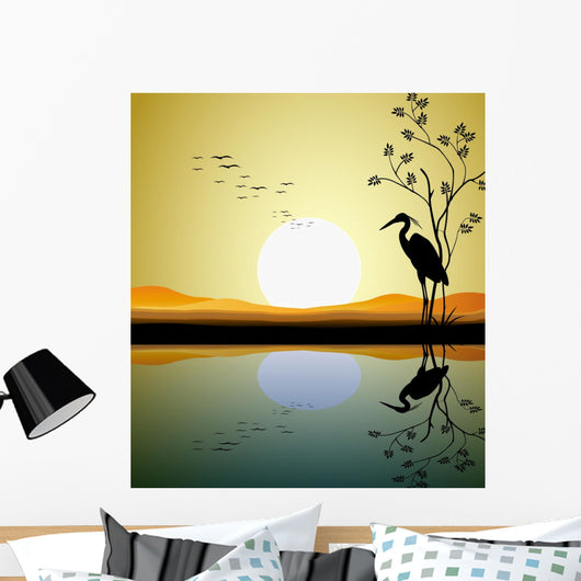 Heron Silhouette Lake