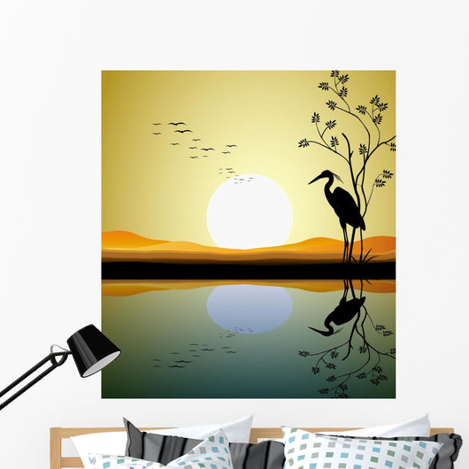Heron Silhouette Lake