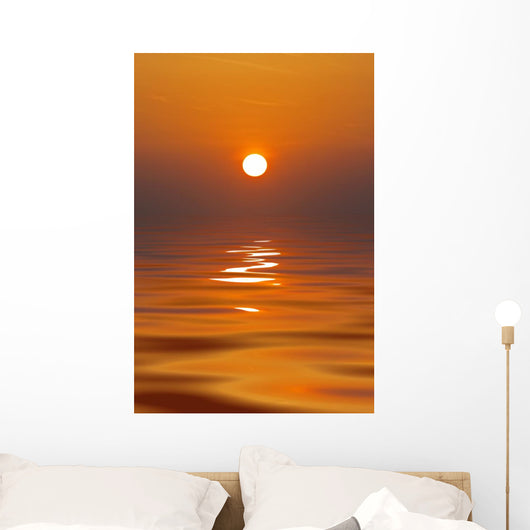 Sun Setting in a Calm Sea Wall Mural