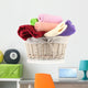 Colorful Towels Basket White Wall Decal