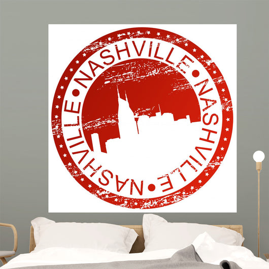 Stamp - Nashville, USA Wall Decal
