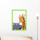 Illustration Giraffe and Hippo