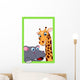Illustration Giraffe and Hippo