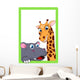 Illustration Giraffe and Hippo
