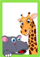 Illustration Giraffe and Hippo