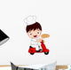 Illustration Cartoon Cute Pizza Wall Decal