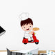 Illustration Cartoon Cute Pizza Wall Decal