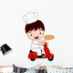 Illustration Cartoon Cute Pizza Wall Decal