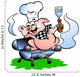 Vector illustration of an Chef Pig standing on a BBQ barrel Wall Mural