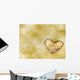 Wedding Rings Golden Heart Wall Mural