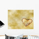 Wedding Rings Golden Heart Wall Mural