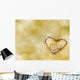 Wedding Rings Golden Heart Wall Mural