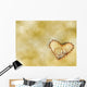 Wedding Rings Golden Heart Wall Mural
