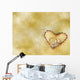 Wedding Rings Golden Heart Wall Mural