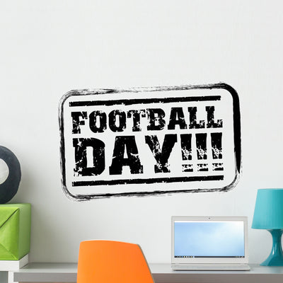 American Football shown on a wall