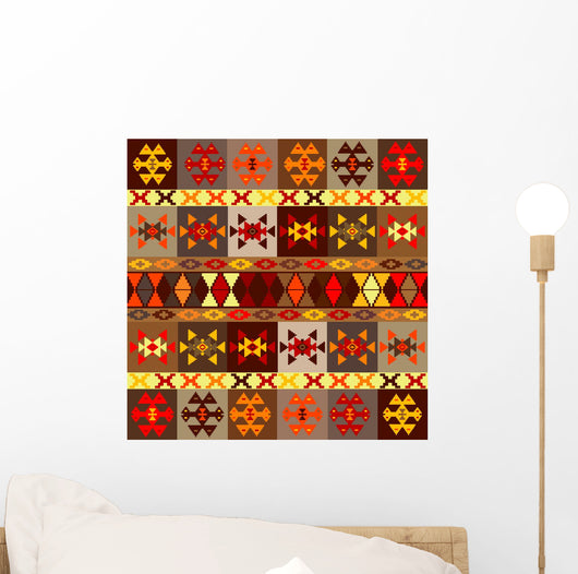Etnic Motifs Carpet with Wall Decal