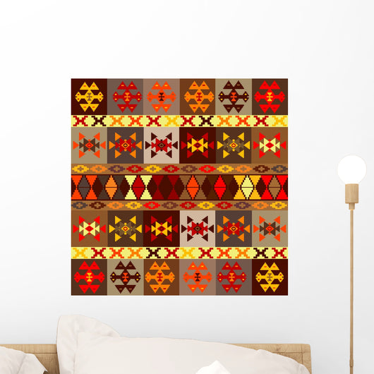 Etnic Motifs Carpet with Wall Decal