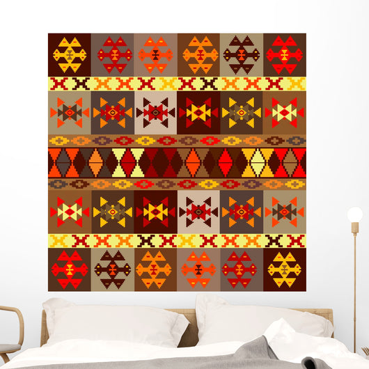 Etnic Motifs Carpet with Wall Decal